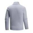 thumbnail image 5 of BXINGOHAI Men's Quarter Zip Pullover Sweater Slim Fit Business Casual Cable Knit Lightweight Long Sleeve Sweaters Gray M, 5 of 5