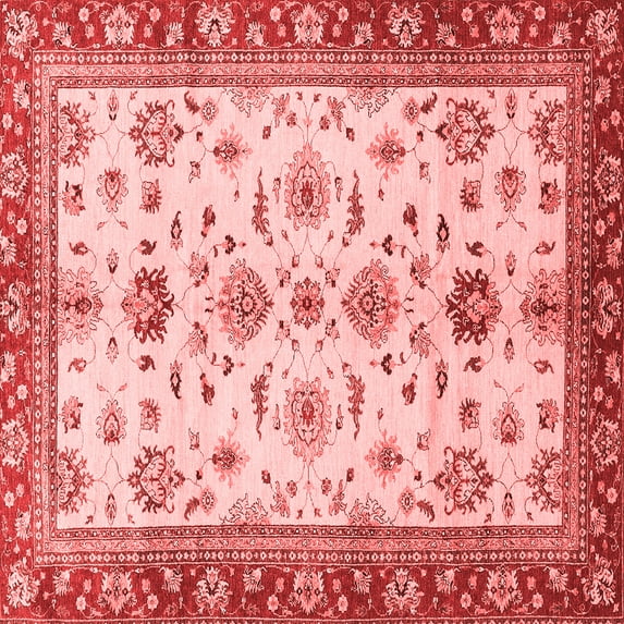 Ahgly Company Indoor Square Oriental Red Traditional Area Rugs, 3' Square