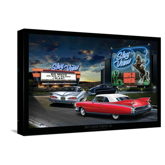 Art.com Skyview Drive In Stretched Canvas Print Wall Art by Helen Flint, 18" x 12"