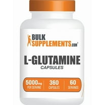 BulkSupplements L-Glutamine Capsules - Amino Acid Supplement, Glutamine Supplement - Gluten Free, 6 Capsules per Serving (5000mg), 360 Count