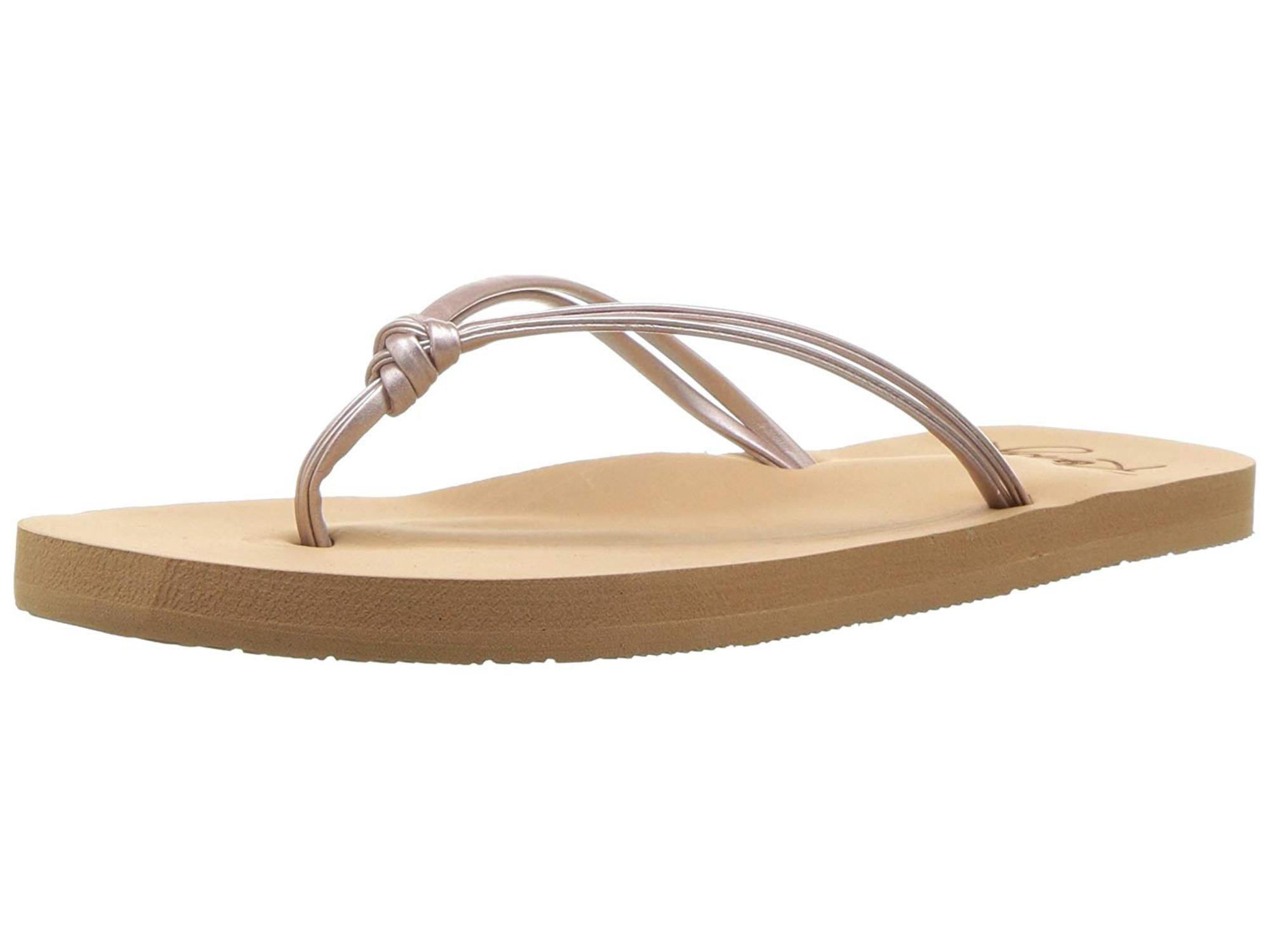 roxy rose gold flip flops