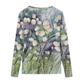 thumbnail image 5 of IROINNID Savings Womens Long Sleeve V-Neck Shirts Plus Size Lounge Loose Printed Tops Blouse,Green, 5 of 5