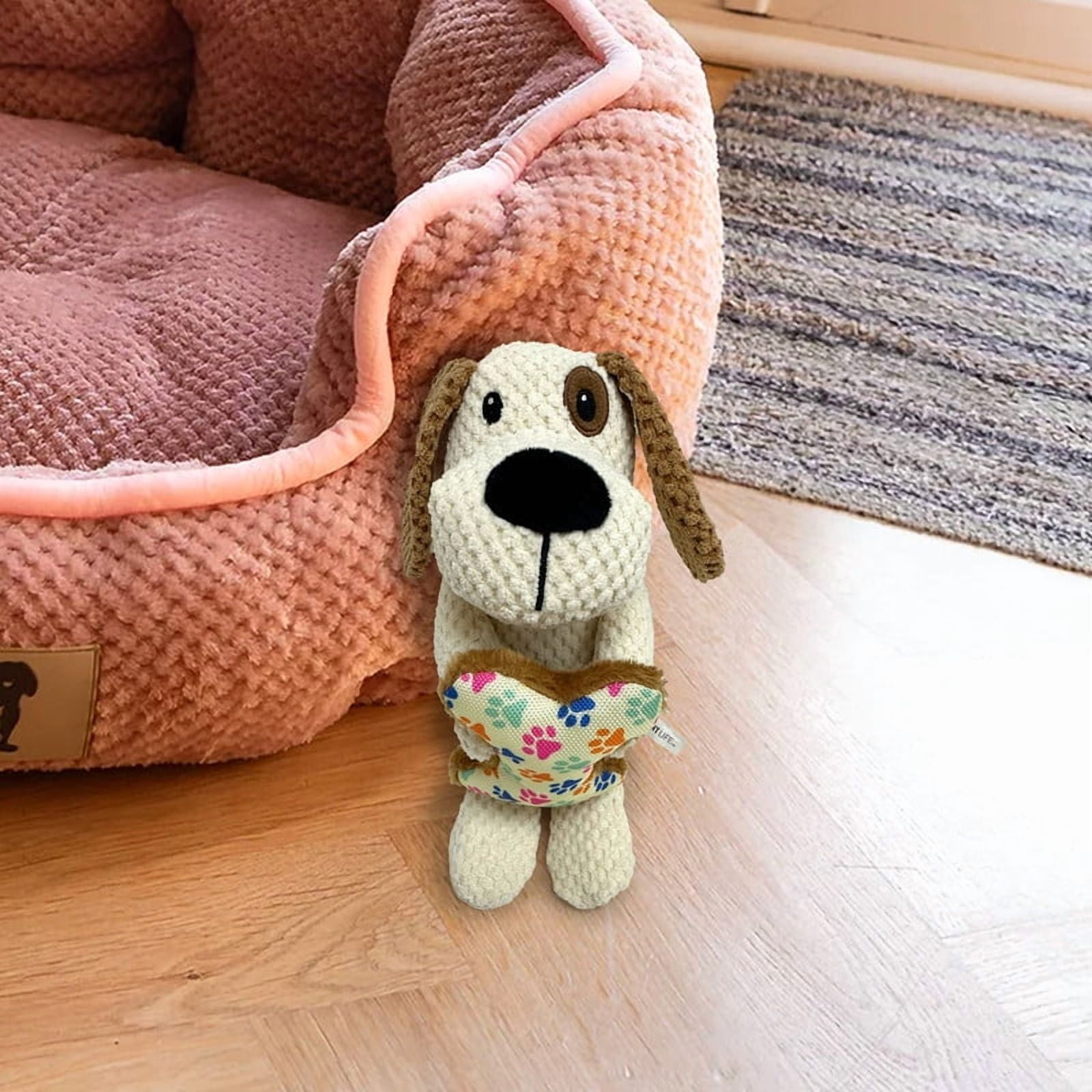 Vibrant Life Tough Buddy Dog with Bone Dog Toy, Chew Level 4