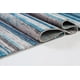 Tapis de tapis à Motif Abstrait Kensington Rayé en Ivoire Bleu, 3x10 (2'7" x 9'10", 80cm x 300cm) – image 5 sur 5