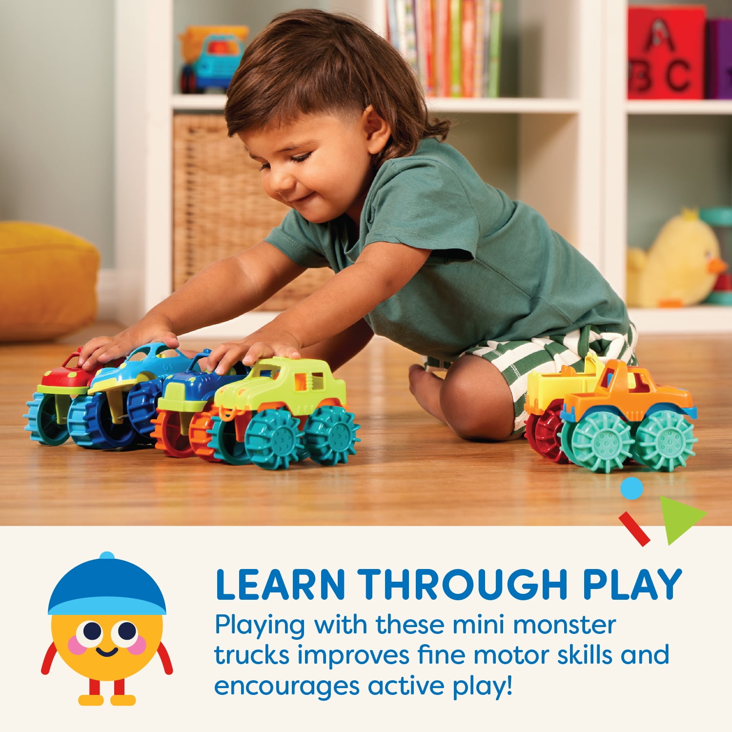 Battat Mini Monster Wheelies 6 Small Trucks Indoor & Outdoor, Toddler and Preschool Toys  (图4)