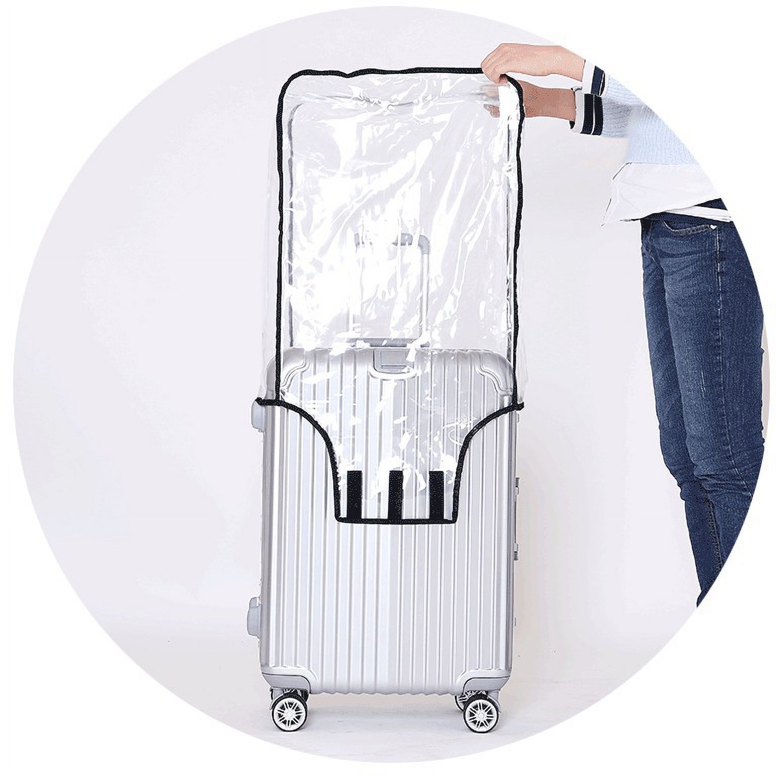 Housse Valise 28 Pouces Transparente + 8 Protège-Roues Silicone - Anti-Rayures Lavable