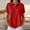 Red, variant on Ussuma Collared Short Sleeves Pullover Knit Blouse with Button Solid Color Women's Blouses Dressy Casual Fashion City Work Daliy Wear Graduation Meeting