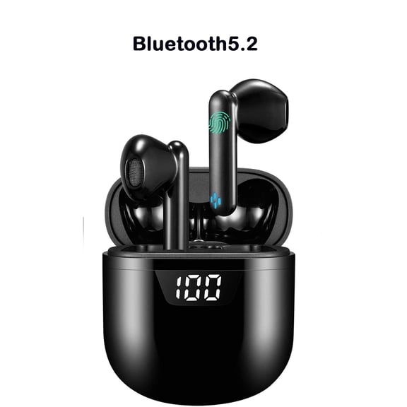 True Wireless Earbuds Active Noise Cancelling Bluetooth 5.2 for Clear Calls, USB-C Quick Charge, 24-Hour Playtime, IPX7 Waterproof for Apple/AirPods Pro/Android/iPhone(Black)