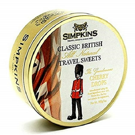 Simpkins Guardsman Cherry Classic British Travel Sweets 200g Tin (Pack of