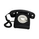 thumbnail image 2 of Teléfono de disco de estilo vintage antiguo antiguo con timbre estilo retro teléfono fijo Negro, 2 of 9