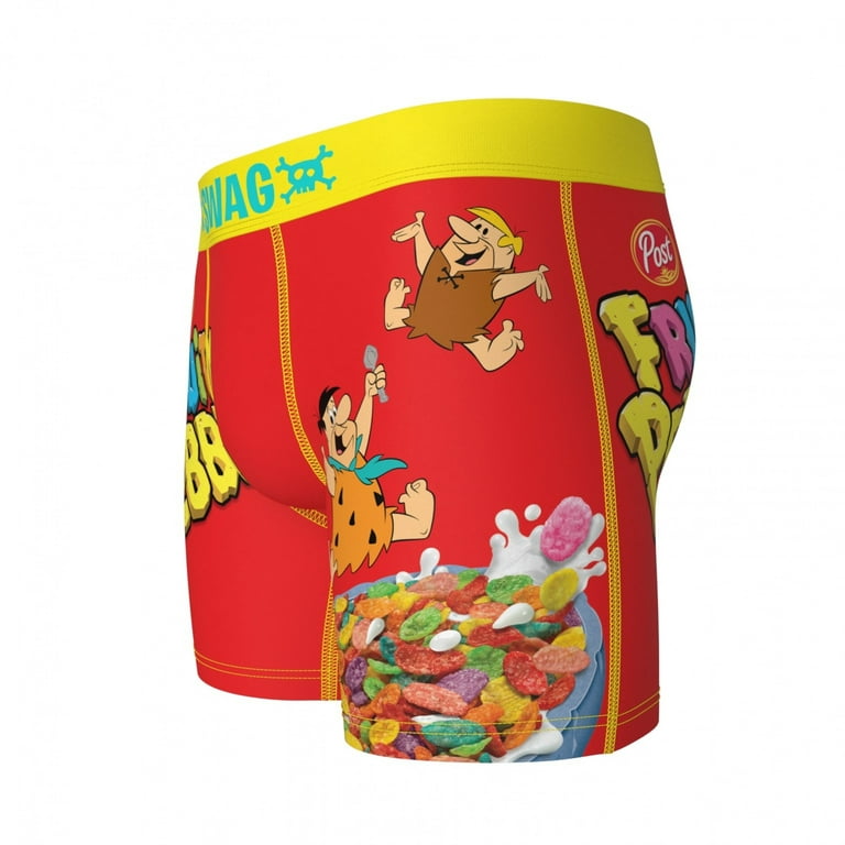 Flintstones 847043-ge 40-42 Post Fruity Pebbles Cereal Box Style Swag Mens  Boxer Briefs, Red - Extra Large 40-42