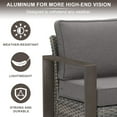 thumbnail image 4 of POCASSY 5PCS Patio Furniture Set with Sofa, Swivel Chair and Ottoman, All Weather Wicker Conversation Set Outdoor Seating Group for Pool, Backyard, Garden, Gray Wicker Gray Cushion, 4 of 9
