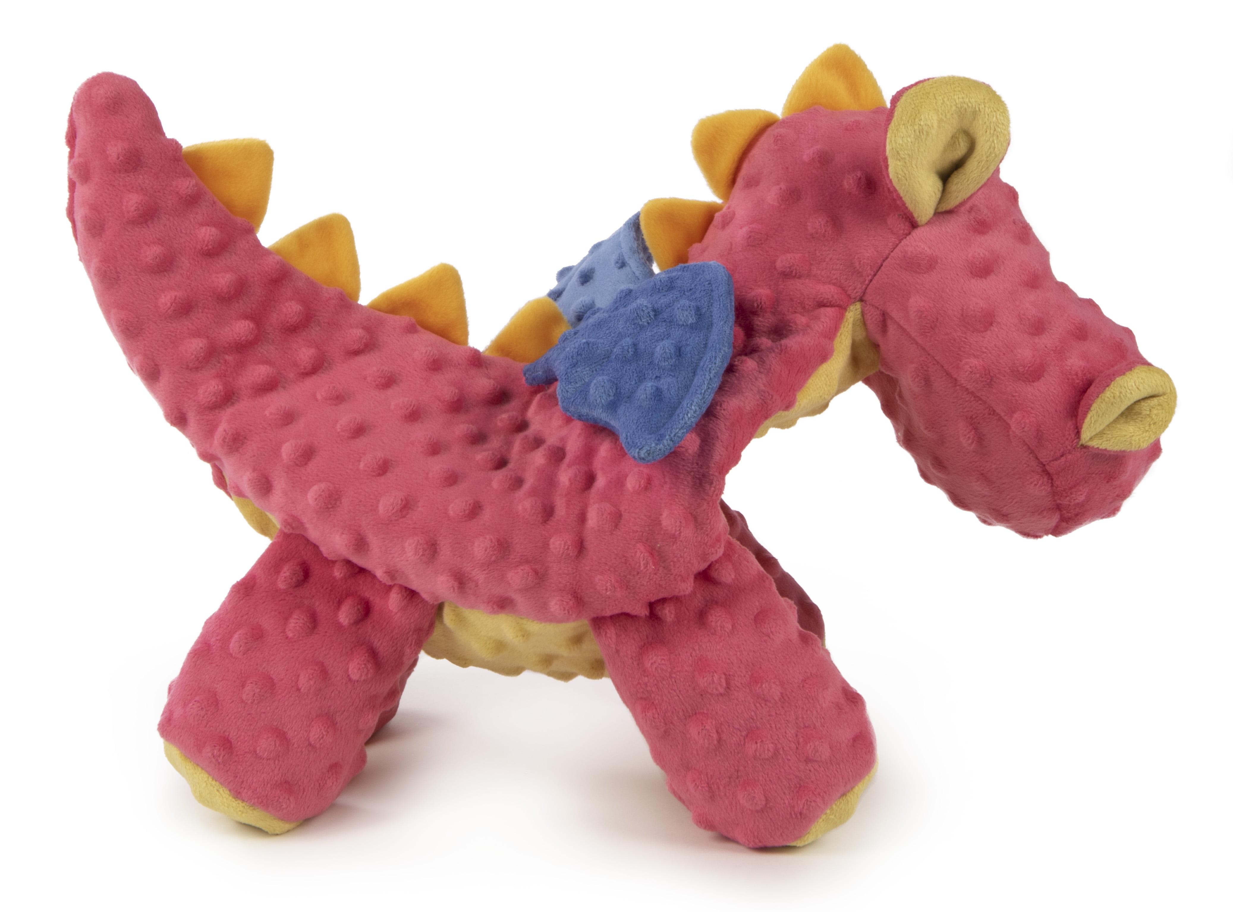 goDog Dragons with Chew Guard Technology Durable Plush Squeaker Dog Toy Extra Large Coral Walmart