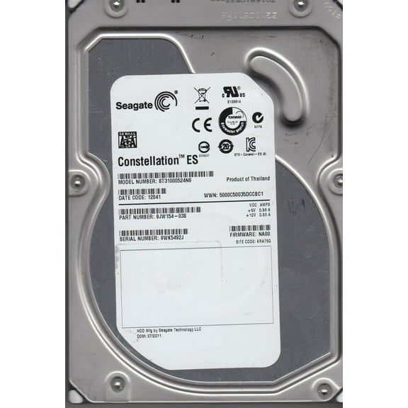 ST31000524NS, 9WK, KRATSG, PN 9JW154-038, FW NA00, Seagate 1TB SATA 3.5 Hard Drive