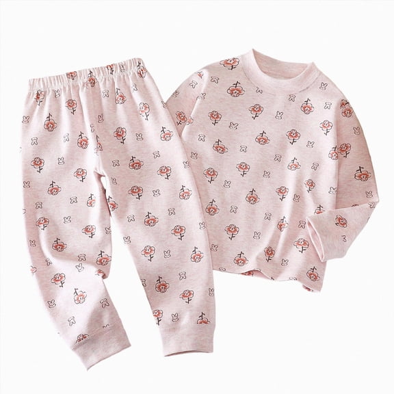 boobe Baby 2 Piece For Kids Ultra Soft Comfy Wicking Gentle Skin Kids Loungewear Toddler Baby Nightgown Top Pants 9-12 Months