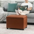 thumbnail image 6 of Joveco 32" Leather Storage Ottoman , Rectangle Foot Rest Stool for Living Room, Bedroom, Entryway, Cognac Brown, 6 of 8