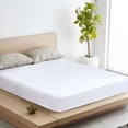 thumbnail image 2 of REGALWOVEN Twin Fitted Sheet Microfiber Bed Mattress Cover Deep Pocket, White, 2 of 6