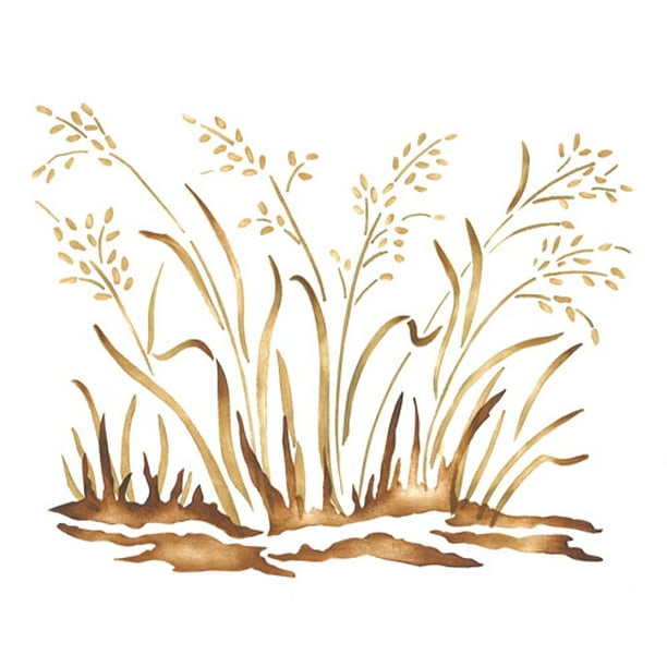 Large Seagrass Wall Stencil SKU 2657 by Designer Stencils Walmart