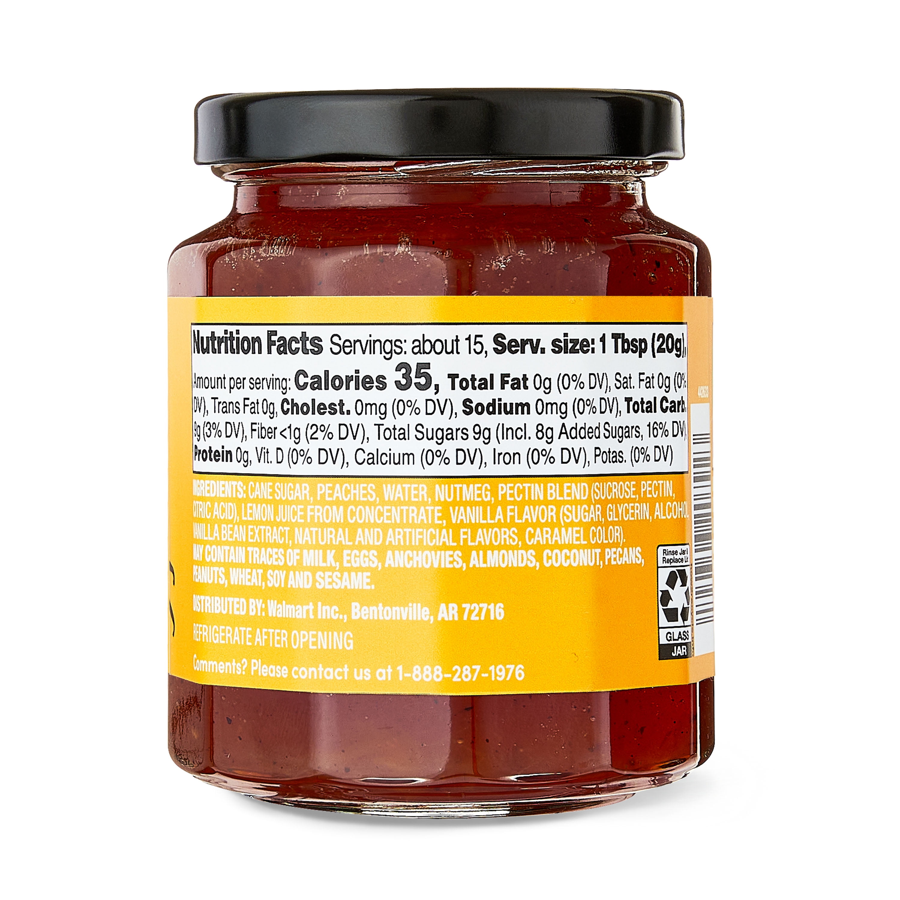 (3 pack) bettergoods Peach, Nutmeg and Vanilla Flavor Fruit Spread, 10.5 oz