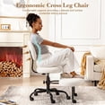 thumbnail image 2 of OMNIBERG Ergonomic Cross Legged Office Chair, Criss Cross Desk Chair ADHD Meditation Yoga Seat with Adjustable Height, Lumbar Support and Footrest, Kneeling Chair with Wheels, White, 2 of 7