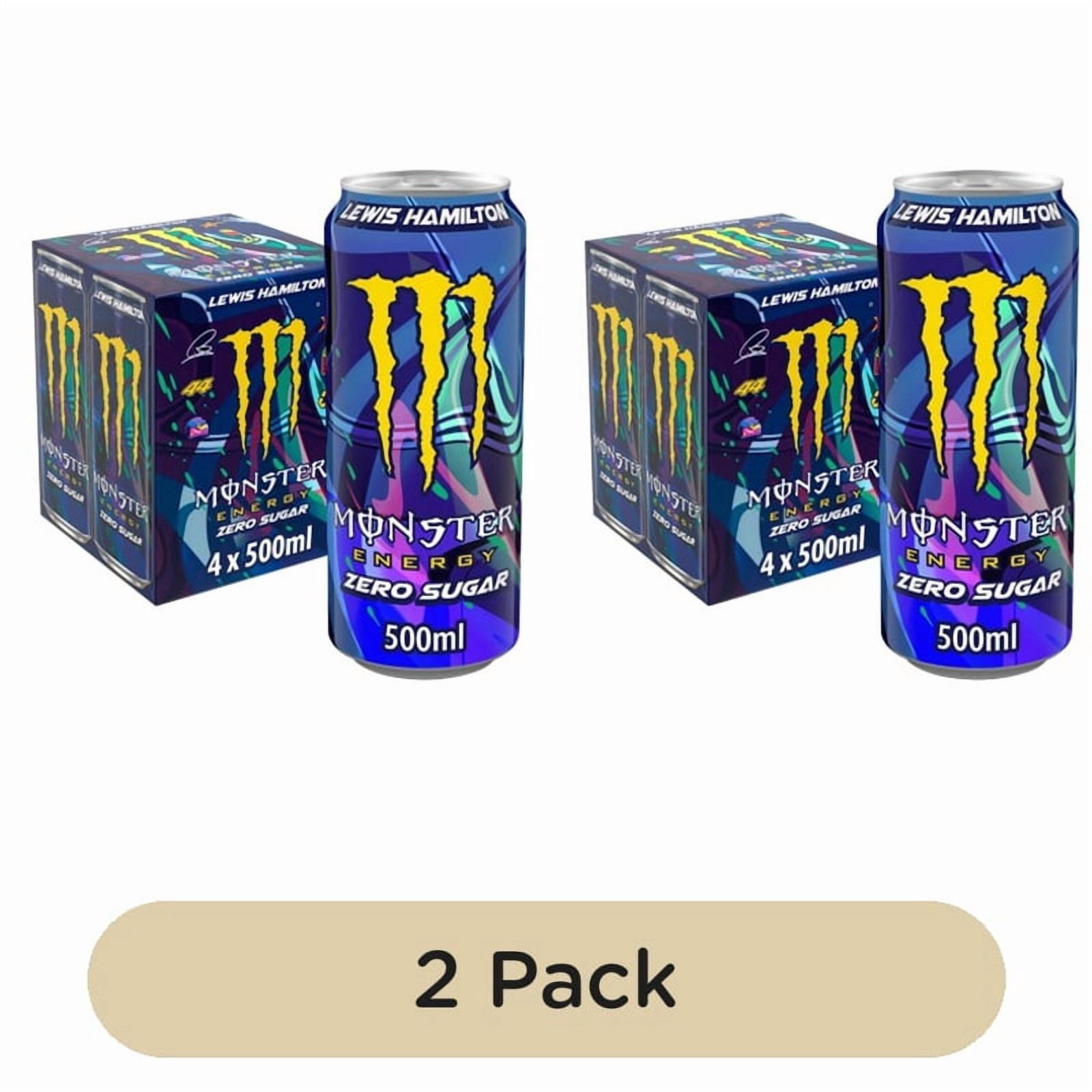 Monster Energy Drink Lewis Hamilton Zero Sugar 4 x 500ml, British Import (Pack of 2)