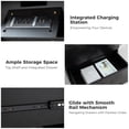 thumbnail image 6 of Tina's Home Modern 2-Drawer Solid Wood End Table with Built-in USB & Power Outlet, Small Space Storage Cabinet for Living Room, Office (Black）, 6 of 7