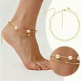 thumbnail image 2 of Pearl Chain Anklet for Women Minimalist Summer Jewelry for and Adults Fashion Beach Daily Wear, 2 of 5