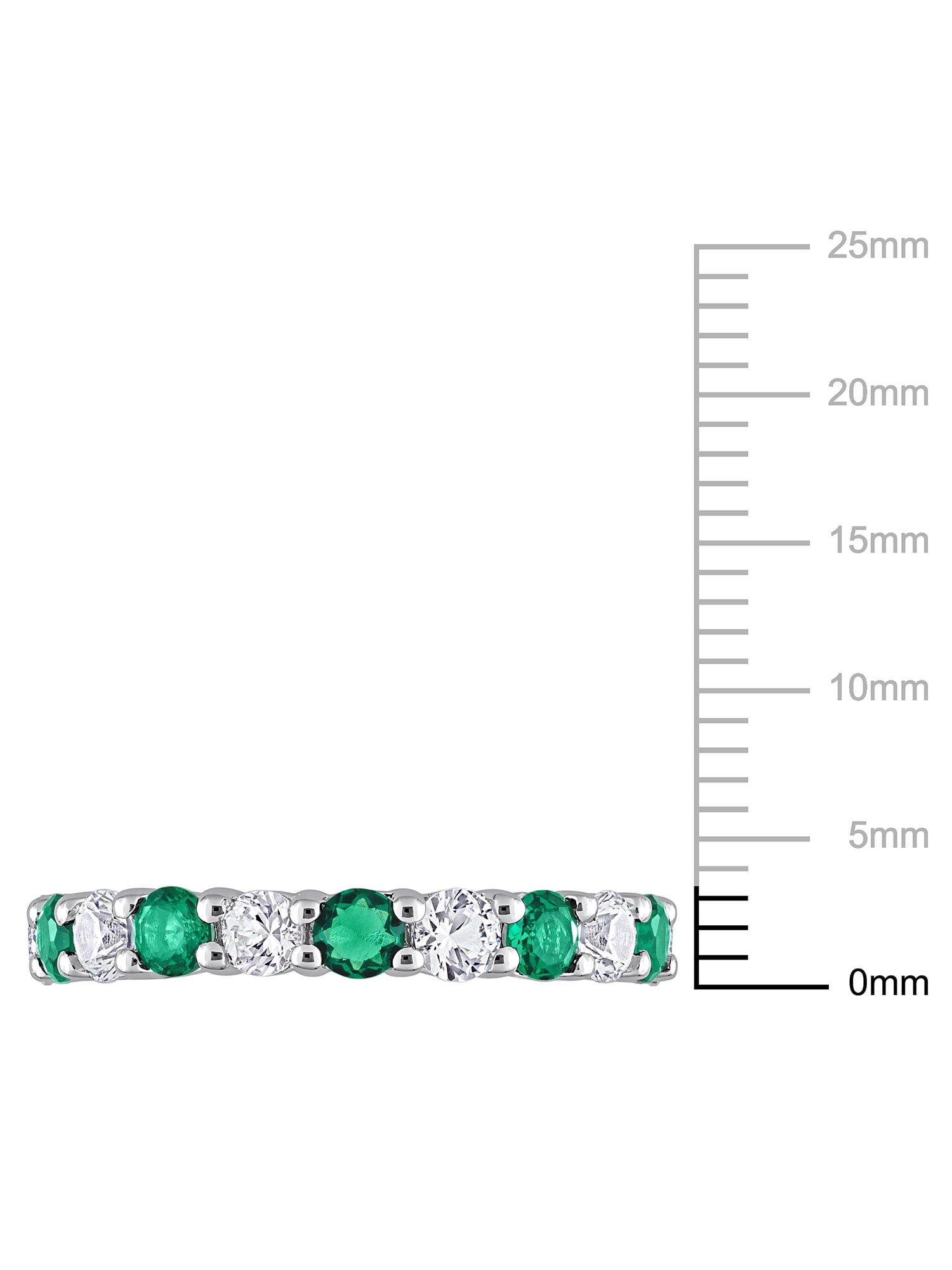 Everly Women's Emerald and Created Sapphire Sterling Silver Ring