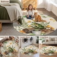 thumbnail image 6 of Round Area Rug 4ft,Pastoral Coffee Frog Mushroom Washable Carpet Non-Slip Runner Accent Rugs Indoor Floor Mat for Bedroom Living Room Decor,Retro Bread on Linen, 6 of 9
