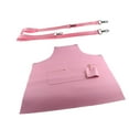 thumbnail image 3 of Delantal de cocina de PU, resistente al aceite, fácil de limpiar, con bolsillo, impermeable, para trabajo, para hornear, cocina, hogar, barbacoa Rosa, 3 of 9