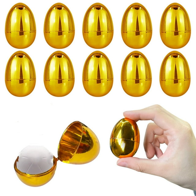 Easter Egg Stuffers, Set of 36 Shiny Gold Plastic Easter Eggs Perfect for Easter Egg Hunts, Party Favors, and Holiday Decorations The Ideal Easter Gift(Gold)