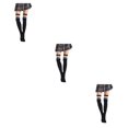 thumbnail image 1 of Guardurnaity Paquete de 2 calcetines a rayas de talla grande hasta el muslo, elásticos, flexibles, cómodos, fáciles de combinar, negro, deportivo, Type1 NO1 Guardurnaity CBP211161, 1 of 6