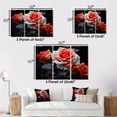 thumbnail image 4 of Designart "Peach Roses Coral Charm" Floral Metal Art Print Set, 4 of 5