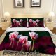 thumbnail image 2 of 3D Rosa Tulipán Floral Funda de edredón Juego de ropa de cama Funda nórdica Fundas de almohada 236, 2 of 3