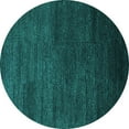 thumbnail image 1 of Ahgly Company Machine Washable Indoor Round Oriental Turquoise Blue Industrial Area Rugs, 3' Round, 1 of 4