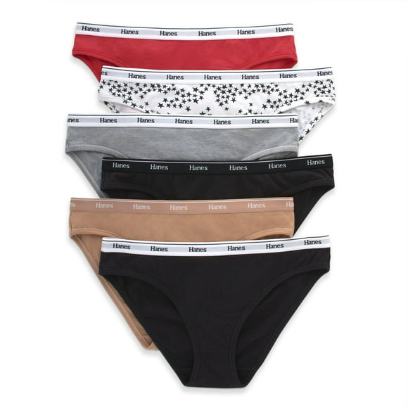 Bikini Originals de Panties Hanes para mujer, paquete de 6 colores surtidos