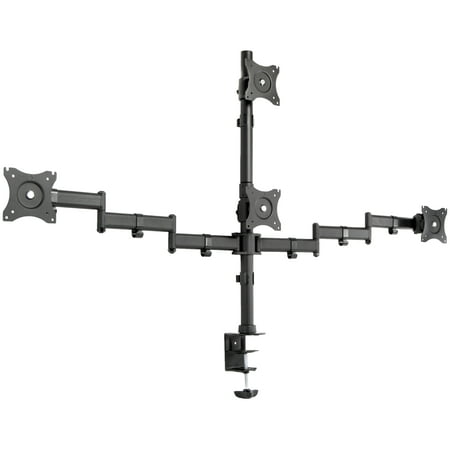 Quad Lcd Monitor Stand - VIVO Quad LCD Monitor Heavy Duty Desk Mount 3 + 1 Stand / Holds Four Screens upto 25