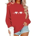 thumbnail image 4 of Valentines Sweatshirt Womens Cute Love Heart Graphic Print Pullover Casual O Neck Long Sleeve Holiday Tops, 4 of 6