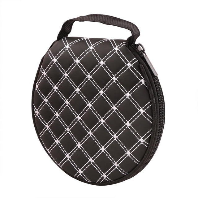 BUYISI Porte-Disques Portable Rond à Fermeture Éclair pour Voiture/maison 20 Cd Dvd Vcd Portefeuille Sac de Rangement Blanc