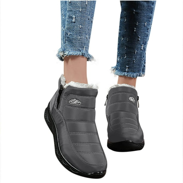 Zapatos para mujer, moda, informales, estampados, cálidos, con cremallera, botas de nieve, zapatillas para correr, botas vaqueras.