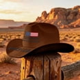 thumbnail image 4 of USA 250th Anniversary Cowboy Hat We the People Felt Western Patriotic Hat US Flag America 250 Years Celebration Gift 250 Years of Freedom Wide Brim Sun Cap, 4 of 5