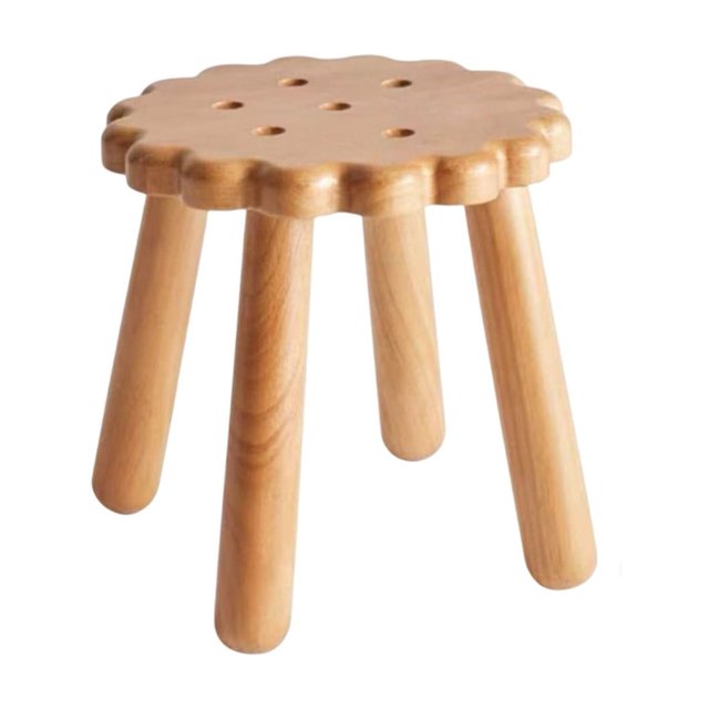 Paquete de 1 taburete pequeño de madera para sofá, reposapiés, mesa de centro, taburete con forma de galleta, 26,5 x 26,5 x 26,5 cm, color caqui, para sala de JASKFLY
