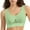 Green, variant on Women's Sports Bra With Breathable Holes Gathering Back Lace Up Mesh Yoga Bra Navy L