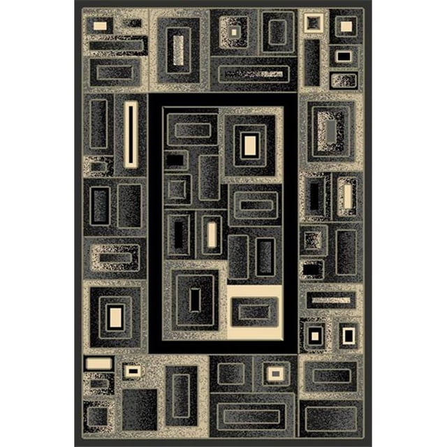 6 x 9 Gallery Machine Carved Area Rug - Grey Black & Chocolate