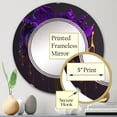 thumbnail image 4 of DESIGN ART Designart 'Purple Peony Liquid Gold I' Printed Floral Peony Wall Mirror 32in.x32in., 4 of 5