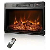 Electric Fireplace Insert 23 Inch, Recessed Fireplace Heater w/ 3 LED Flame Effects, Control & 6H Timer, Indoor Fireplace Insert for TV Stand, 1400W, Black (23 INCHES)