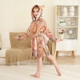 thumbnail image 4 of FORMRS Niños Bathrobe Unisex Hooded Robe Soft Plush Pajamas Sleepwear, Size 2-3T, Abstract Orange Flowers, 4 of 7