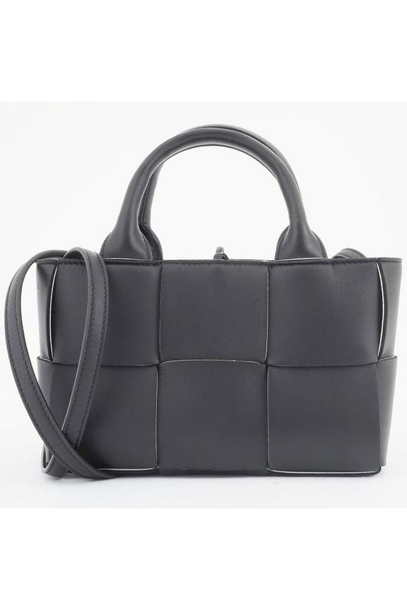 Pre-Owned Bottega Veneta Candy Arco Tote Bag Handbag Black White 729029VMAY31283...