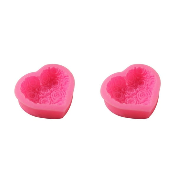 Bearachild Molde de corazón de silicona para el hogar, comedor, Bar, cocina, pastel, muffin, molde para bodas, fiestas, festivales, postres, 2piezas