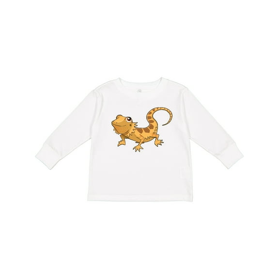 Inktastic Cute Smiling Bearded Dragon Boys or Girls Long Sleeve Toddler T-Shirt